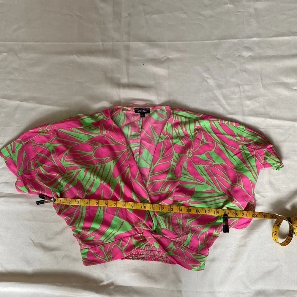 One n More Leaf Print Short Sleeve Top - Picture 5 of 11